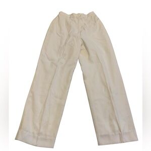 Vintage 3D Fashions Par Milton Wallace White Wide Leg Palazzo Pants Size 13/14